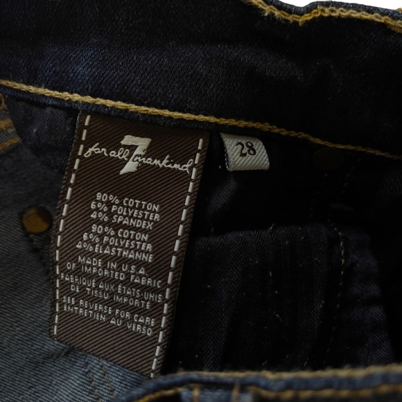 7 for all Mankind ‘The Cropped Skinny’ Blue Denim Stretch Jeans Size 28 - Picture 8 of 8